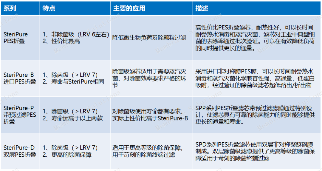 邁博瑞聚醚砜（PES）系列濾芯